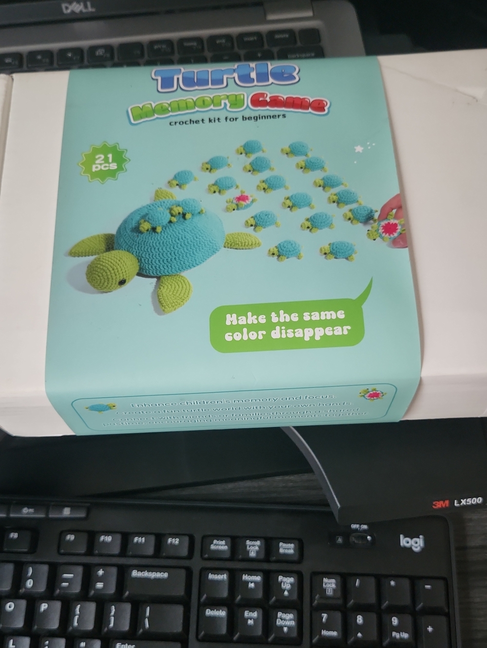 Turtle Memory Game Crochet Kit - Blue & Green